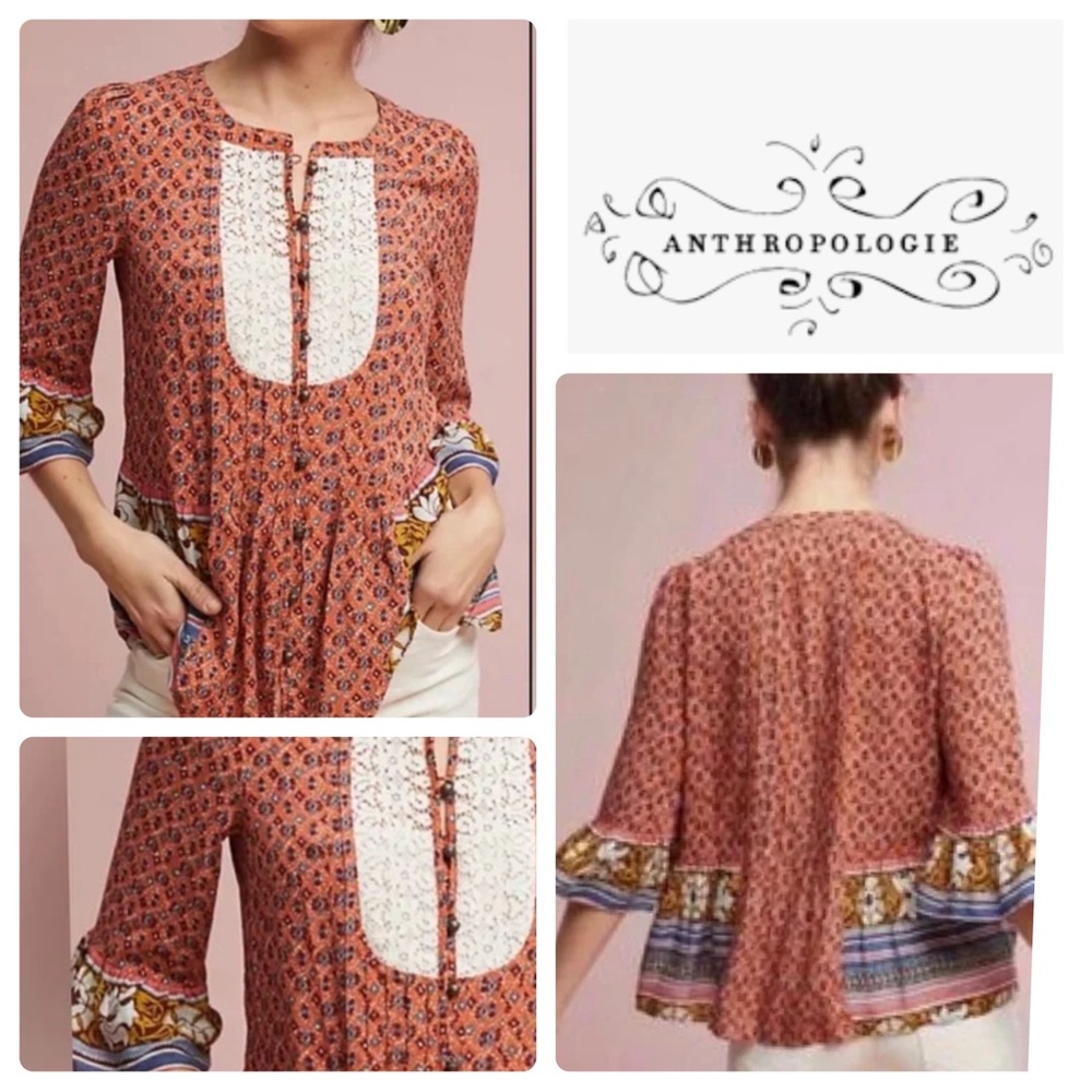 Anthropologie | Maeve Hiver Floral Blouse